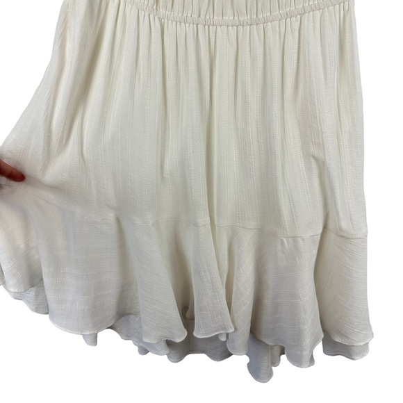 NWT NSF Niara Sz L Women's Short Sleeve Peasant Dress in White - Picture 5 of 16